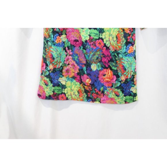 HD In Paris Womens Multicolor Floral 3/4 Sleeve Shift Dress Pockets XS - Picture 4 of 7